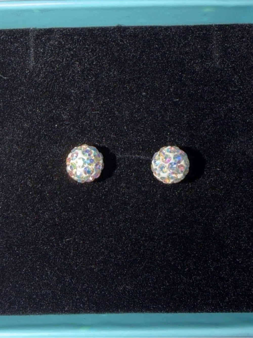 14k Gold Crystal Ball Earrings